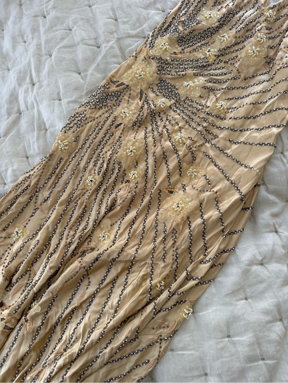 Vintage Sue Wong Gold Embroidered + Beaded Dress - Picture 6 of 14